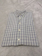 Rover & Lakes Herren Hemd, Kurzarm, grau blau kariert, Gr. M (39/40)