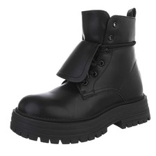 Damen Schnürschuhe mit Lochschnürung Ital-Design 0758 in Schwarz