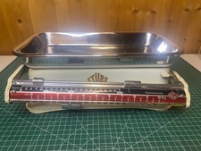 Alte Küchenwaage Stube 10 kg mit Feintarierung weiß sehr guter Zustand