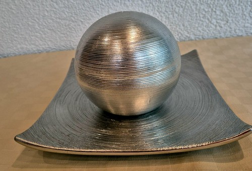Dekoschale metallic silber mit - metallic,