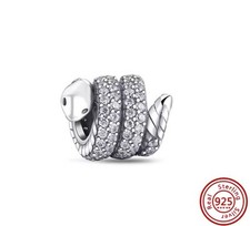 Luxus Schlange Strass Charm Perle für Anhänger Armband Sterlingsilber Geschenk