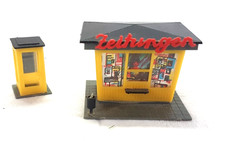 👍Kiosk, Zeitungskiosk, Zeitungsladen, Telefonzelle TT HO Modellbahn VERO