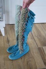 Dharma, Overknee, Stiefel, 41, Schnürrungen, Türkis, Ibizalook