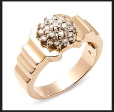 14K 585 Gold 0,39 Ct. Diamant Diamond Ring RS 60 Cluster Brilliant Woman Giftset