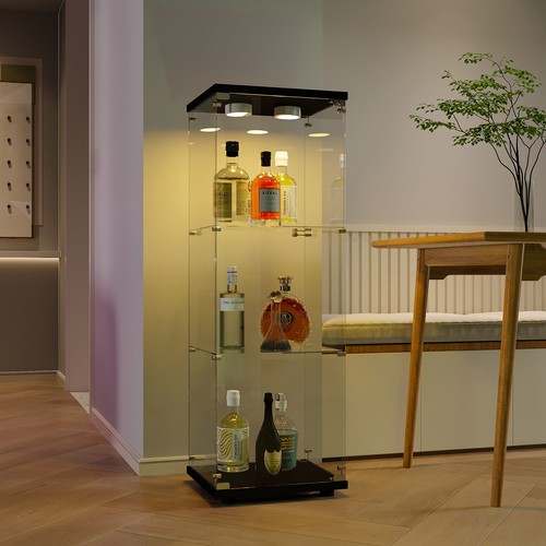 Hartglas vitrine led - hartglas,
