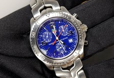 TAG Heuer 41 mm LINK Quarz CT1110 Chronograph Herrenuhr blaues Zifferblatt Stahl
