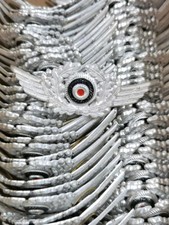 Luftwaffe, 1 Kokarde mit Schwinge für die Schirmmütze aus Aluminium