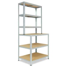 shelfplaza HOME 190x80x60 cm Werkbank Regal verzinkt - Werkstatt Hobby Keller