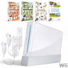 Nintendo Wii Konsole Weiß – Bundle mit 2 Controllern, Nunchuks & 4 Top Spielen