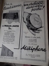 INNOVATION Koffer Auto und Mikiphone VADASZ + ENGLEBERT Pub ILLUSTRATION 1926