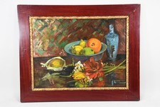 N87N37- Gemälde Stillleben Obstschale Früchte signiert Sedlazek Wien 1973