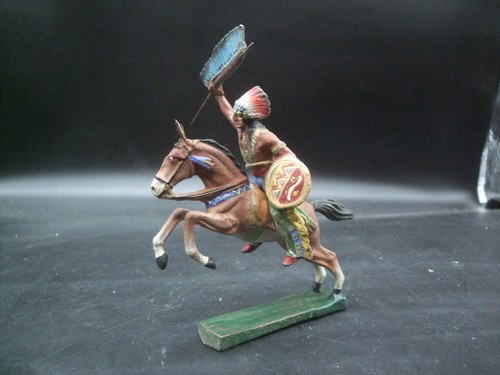Elastolin indianer auf pferd - ,