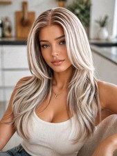 Aschblond Perücke hochwertig