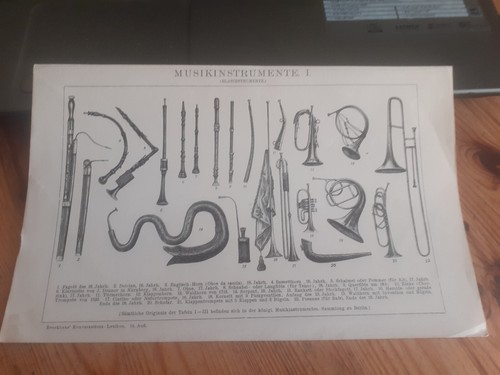 Holzstiche musikinstrumente - holzstiche, i