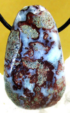 LARIMAR      Freeform  Anhänger   TROMMELSTEIN  GEBOHRT Heilstein    Nr.12