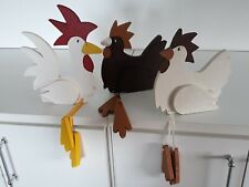 Deko Holz Hühner Figuren Vogel Handarbeit Tiere * Deko 3-er Set