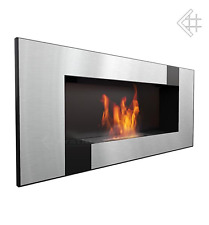 Bio Ethanol Kamin DELTA 2 Edelstahl gebürstet schwarz QUBE Wandkamin Bioethanol
