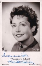 Autogramm - Hannelore Schroth - Kolibri Karte