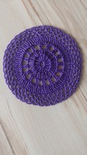 Häkel Deckchen häkeln Untersetzer gehäkelt lila  Deko 12 cm retro Trend
