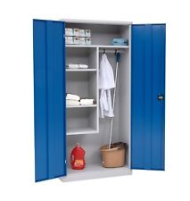 Putzmittelschrank, 92x195x42cm, grau/blau