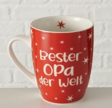 Kaffeetasse - Bester Opa der Welt - 350ml Keramik n741 Tasse rot weiss Geschenk