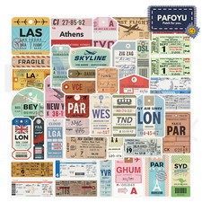 Flug Reise Ticket Sticker Set