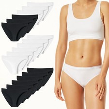 Damen Taislips Unterhosen schmales Bündchen Cotton UNCOVER by SCHIESSER 6er Pack