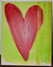 Leinwand Bild Herz  Großes(hinter Streifen verstecktes)Herz50x40cm Holzrahmen