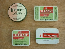 alte Blechdosen. LENICET Salbe+TIRGON Abführpillen. Hersteller: WOELM, ESCHWEGE.