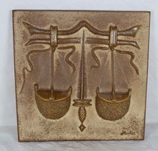 große Keramik Platte, Relief