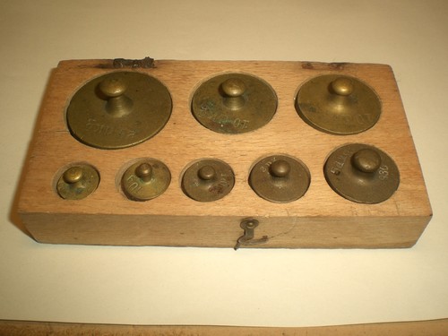 Antiker gewichtssatz messing - antiker, gewichtssatz/messing