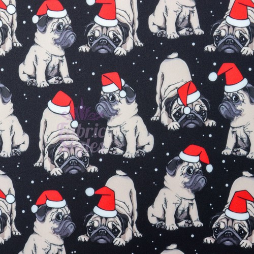 Weihnachten mops jersey stoff - weihnachten,