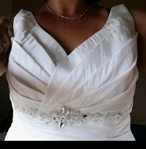 Weißes satin brautkleid - satin,