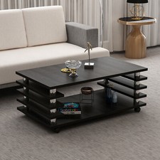 Couchtisch 115x 65 cm Wohnzimmer Tisch Schwarz  Baarn Tische Beistelltisch 2