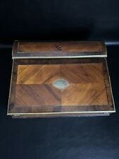 Antik Reise Schreibpult Sekretär Biedermeier Nussbaum funiert Messing Montour