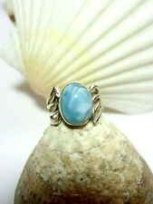 Larimar - Atlantisstein Ring  A- Qualität 925 Silber Ringdurchmesser 17 mm  NEU