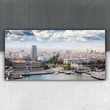Stadtzentrum Barcelona Kolumbus 100x50 Leinwand Bild XXL Canvas Bilder Großbild