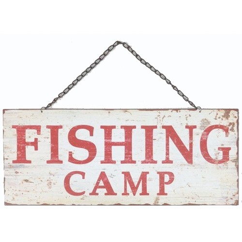 Blechschild fishing camp - blechschild,