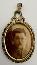 Altes Medaillon Gold Doublé  Porträt austauschbar, Vintage Kettenanhanger BKA10