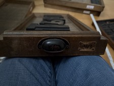 Setzkasten Druckerei Holzletter Lettern - insgesamt 3 Stück, Nr. 2, ca. 50x27 cm