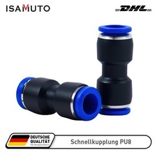 12 Stück Pneumatik Steckverbinder Schlauchverbinder Druckluftverbinder (φ8mm)