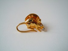 Pin Anstecker Brosche Abzeichen Goldton Maus Strasssteine 2,0 g/2,1 x 1,0 cm