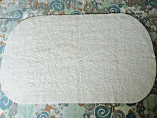 Großer weißer Badezimmerteppich Baumwolle rechteckig ca. 120x75 cm