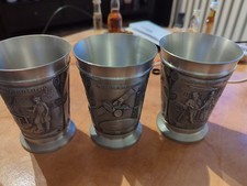 Zinnbecher 95% Zinn 3 Stück