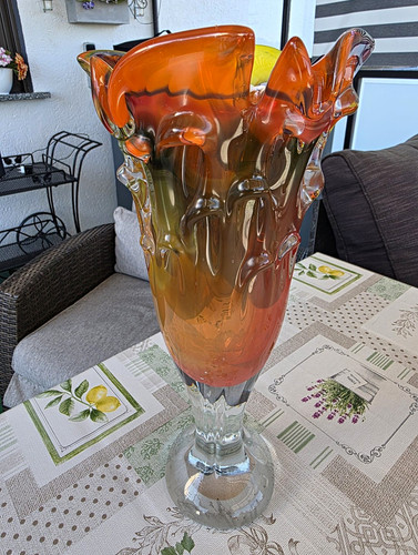Vintage glasvase mehrfarbig - vintage,