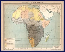 Landkarte anno 1899 - Völker