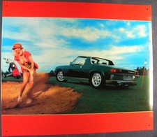 Retro Blechschild Oldtimer Porsche 914 916 mit Sexy Girl