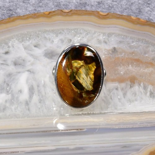 Pietersit ring 925er silber - pietersit,