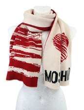 MOSCHINO Schal Damen Einheitsgröße Rot Logo Gestrickt