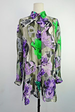 Versace Kollektion Camicia Donna Tg 48 Shirt Frau Italien Vintage Velato Y2K